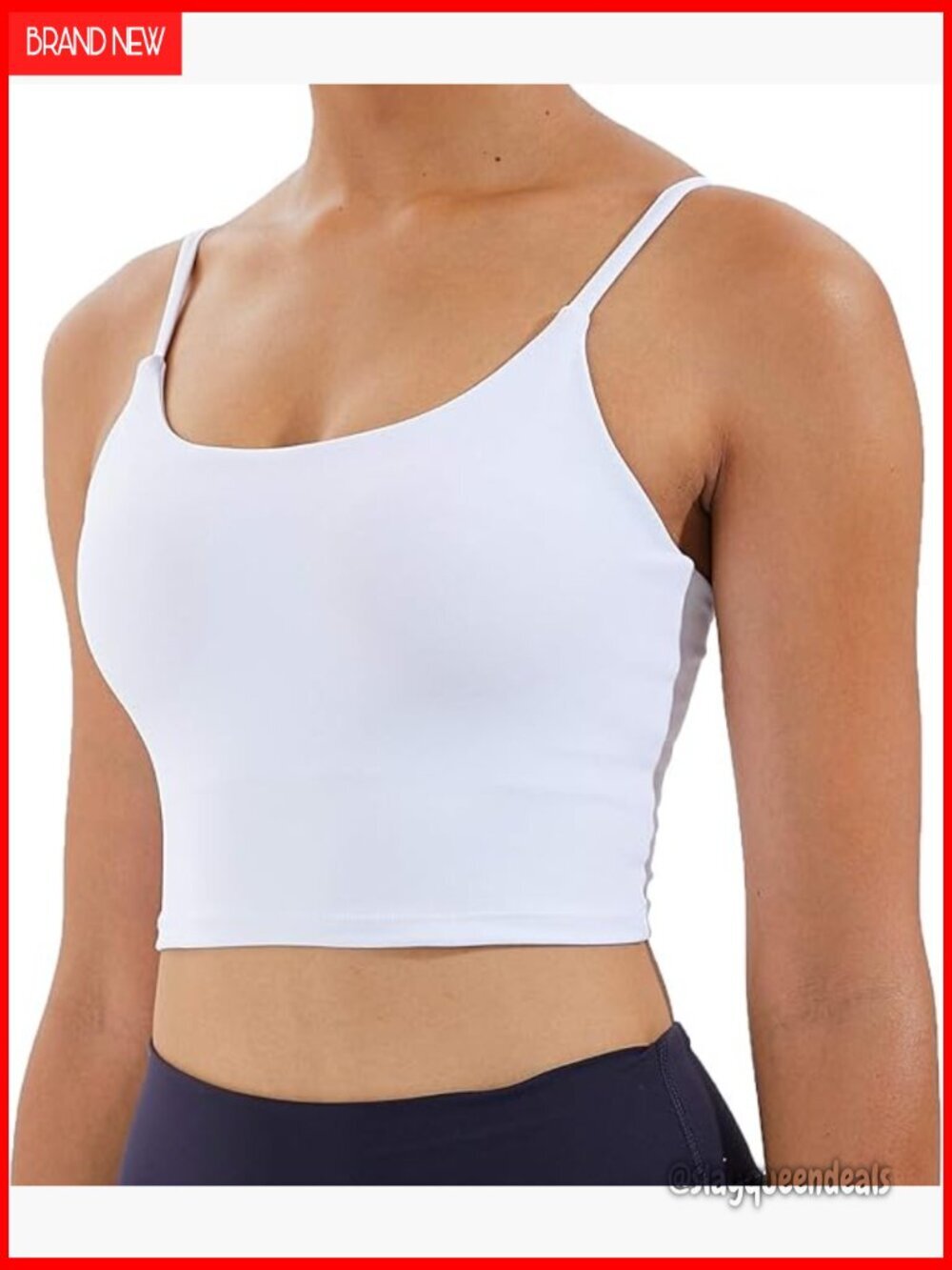 Padded Sports Bra Longline Tank Top Stretchy Yoga Workout Crop Top